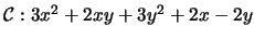 $\mathcal C:3x^2+2xy+3y^2+2x-2y$