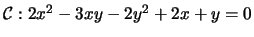 $\mathcal C:2x^2-3xy-2y^2+2x+y=0$