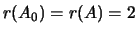 $r(A_0)=r(A)=2$