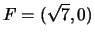 $F=(\sqrt
7,0)$