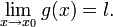  \lim_{x\to x_0} g(x) = l. 