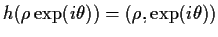 $h(\rho\exp(i\theta))=(\rho,\exp(i\theta))$