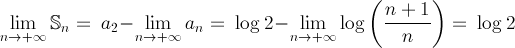 lim S_n = log 2
