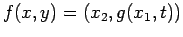 $ f(x,y)=(x_2,g(x_1,t))$